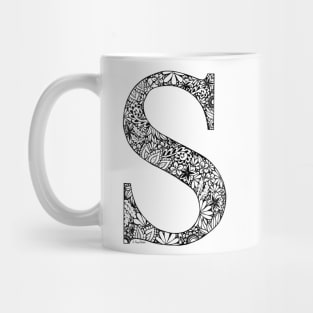 Floral Letter Capital S I Mug